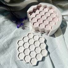 5pcs Resin Mold DIY Honeycomb Coaster Mold, Beehive Coaster Mold, Silicone Mold For Jewelry Making - Honeycomb Coaster Mold Set - View 7