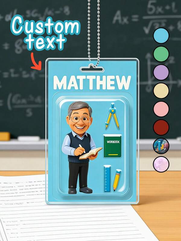 1pc Custom Photo Personalized Teacher Action Figure Packaging Toy Box Style - Personalized Customized Acrylic Car Ornament - Gift For Teachers, Family Members And Friends