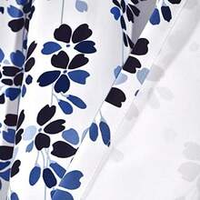 Decor - Cortina de Cenefa para Ventanas, de Flores, Azul y Gris, 95" x 52", 1(132.1An x 213.4Al cm (2 Paneles) Azul marino y azul) - Multicolor - Ver 5