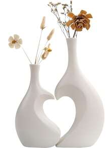 Nordic Creative Heart Shaped Vase, Valentine's Day Party Wedding Love Shaped Vase Ornament, Holiday Gift Farmhouse Decoration, Home Decoration, Bedroom, Office, Living Room, Bathroom Desktop Decoration Ornament Vase - Multicolor - View 1