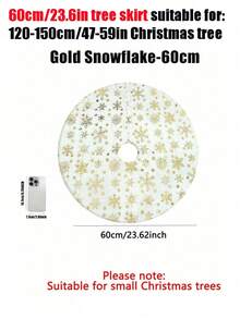 1pc - Mini Sparkling Snowflake Sequin Christmas Tree Skirt - 30/60cm - Luxury Fluffy White Christmas Tree Skirt, Thick Plush Christmas Tree Decoration For Holiday Home Decor, Round Christmas Tree Mat Base, Suitable For Holiday Home And Office Decor, Christmas - Multicolor - View 14