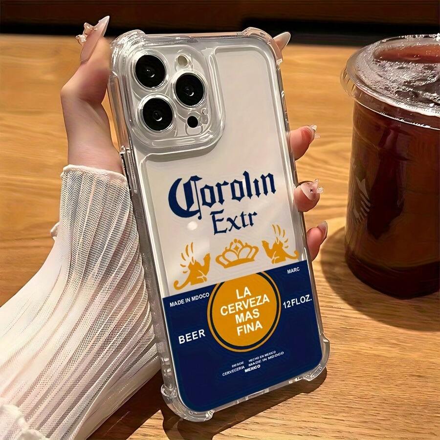 Funda de teléfono C-Corona para for 17, 16E, 16, 15, 14, 13, 12, 11 Mini Pro Max Air X XR XSMAX 8 7 Plus, resistente a golpes, trasera suave y transparente, funda Christmas navidad, carcasa de corona creativa, ideal para fiestas - transparente - Ver 1