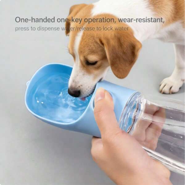 一键式便携式宠物饮水杯，带出水口，陪伴宠物户外露营、旅行、车内喂食饮水，适用于猫狗的户外移动硅胶饮水碗