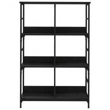 Libreria vidaXL nera, 78,5x33x117,5 cm, materiale a base di legno. - nero - Visualizzare 4