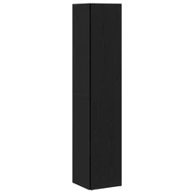 Prateleiras de canto vidaXL com aparência de carvalho preto, 33 x 33 x 164,5 cm, material à base de madeira. - Preto - Ver 4