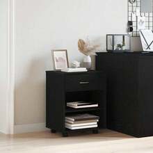 Mobile contenitore vidaXL effetto rovere nero, 46 x 36 x 59 cm - nero - Visualizzare 4