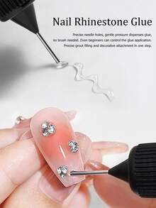 XEIJAYI 1瓶10毫升超粘水晶指甲油，免擦拭UV/LED指甲油，美甲沙龙DIY美甲设计配件，美甲礼品 - 無色 - 查看 3