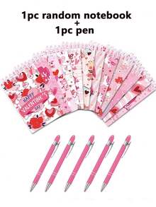 6 cuốn sổ tay mini màu hồng dành cho ngày lễ tình nhân, có thiết kế hình trái tim và động vật, gáy lò xo, sổ tay bỏ túi, hoàn hảo cho tiệc cưới ngày lễ tình nhân. - Nhiều màu - Xem 13