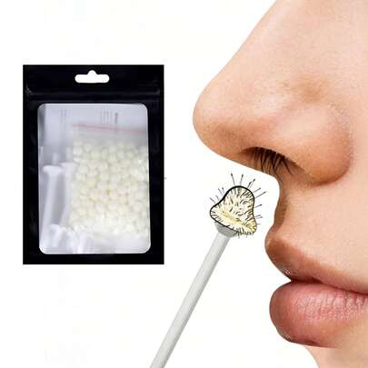 Portable Nose Hair Removal Wax Kit, Includes 25g Wax Beans And 4 Wax Applicator Sticks, Suitable For Both Men And Women