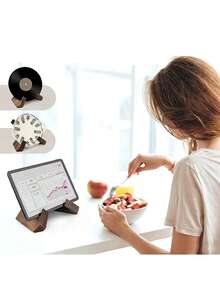 Wooden Menu Stand, Desk-Top Book/Tablet/Record Display Rack For Restaurant, Home Office - Multicolor - View 4