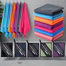 1条户外运动速干吸水柔软毛巾，超细纤维沙滩巾，轻便旅行毛巾，成人毛巾，吸水运动毛巾，瑜伽毛巾，健身毛巾，适用于旅行、瑜伽、海滩、沐浴、游泳、徒步、登山、健身、背包旅行、野餐、游泳池、露营、海滩必备或其他任何运动