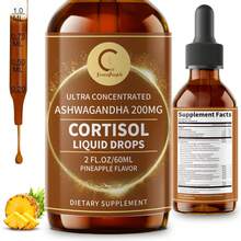 GPGP GREENPEOPLE Quick Ship Items - Cortisol Supplements W/ KSM-66® Ashwagandha, Kava, Lemon Balm, Chamomile, Saffron, L-Theanine & Vitamins - Cortisol Reducer Liquid Drops For Women Men, Hormone Harmony Drink, 2 FL.OZ, Blueberry & Pineapple Flavors - 鳳梨 - 查看 10