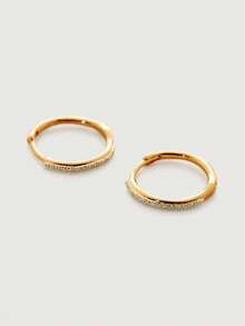 Khuyên tai vòng nhỏ sang trọng, tối giản, mạ vàng 18K, bạc sterling 925, đính đá Zirconia, thích hợp cho bé gái. - Hoa tai vòng Zircon - Xem 12