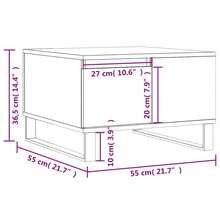 Mesa de centro vidaXL Sonoma em carvalho, 55x55x36,5 cm, em madeira composta. - Castanho - Ver 3