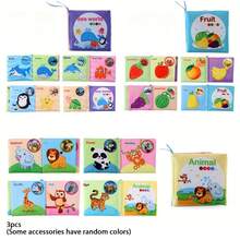 Montessori 4-In-1Cloth Book 1/2/3/6Pcs Washable Crinkle Fabric Book For Baby, Various Patterns Educational Toy Ideal Gift For All Holiday Birthday - Multicolor - View 24