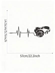 1 Pc Football, Headphone, Heartbeat Wall Decal For Bedroom/Living Room Decor, Suitable For Boys Room Wall Decoration - The Heartbeat Of Football - View 8