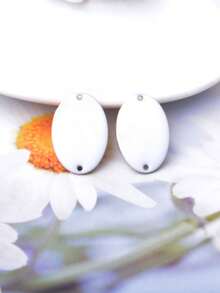 6 piezas de conectores ovalados de cobre con esmalte de doble cara, dijes geométricos de esmalte colorido para accesorios de joyería DIY - oval - Ver 7