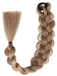 20 Inch Synthetic Handmade Braided Ponytail Wig, With Elastic Hair Tie, In Black, Brown, And Golden Colors - Multicolor - View 10