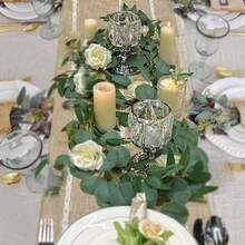 Gold Crystal Candle Holder, Metal Desktop Decor, Tea Light Candle Stand, Elegant Dining Table Decoration, Wedding & Coffee Table Decor, Home Accessory - Multicolor - View 4