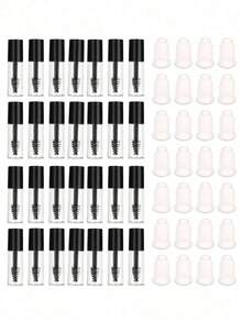 3/2/1pc Mini Travel Mascara Dispenser Bottles With Brushes - Leak-Proof Portable Cosmetic Containers, Suitable For Mascara, Liquid Foundation, Serum, Etc., Transparent Glass Design, Perfect For Travel Essentials - Multicolor - View 1