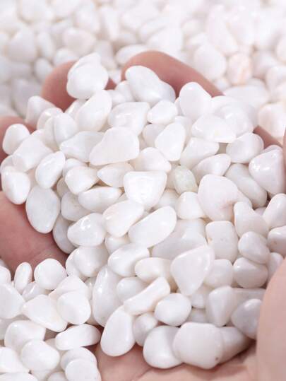 200g/600g/900g Polished White Pebbles For Aquarium Decoration, 4-20mm Smooth Stones For Fish Tank, Turtle Tank, Glass Container, Terrarium. Suitable For Decoration In Ramadan, Easter, Mother's Day, Valentine's Day, Christmas, Halloween And Other Holidays. Can Also Be Used As Filler For Indoor/Outdoor Plants, Vases, Planters