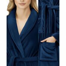 NY Teads Womens Fleece Batobe - Shawl Collar Soft Plush Robe Spa Robe - Topo+XL - 查看 1