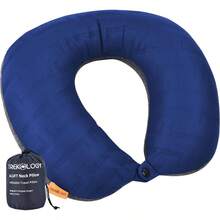 Inflatable Neck Pillow Traveling - Inflatable Travel Pillow Airplanes - Neck Pillow, Blow Travel Pillows Neck Support - Màu xanh lam - Xem 2