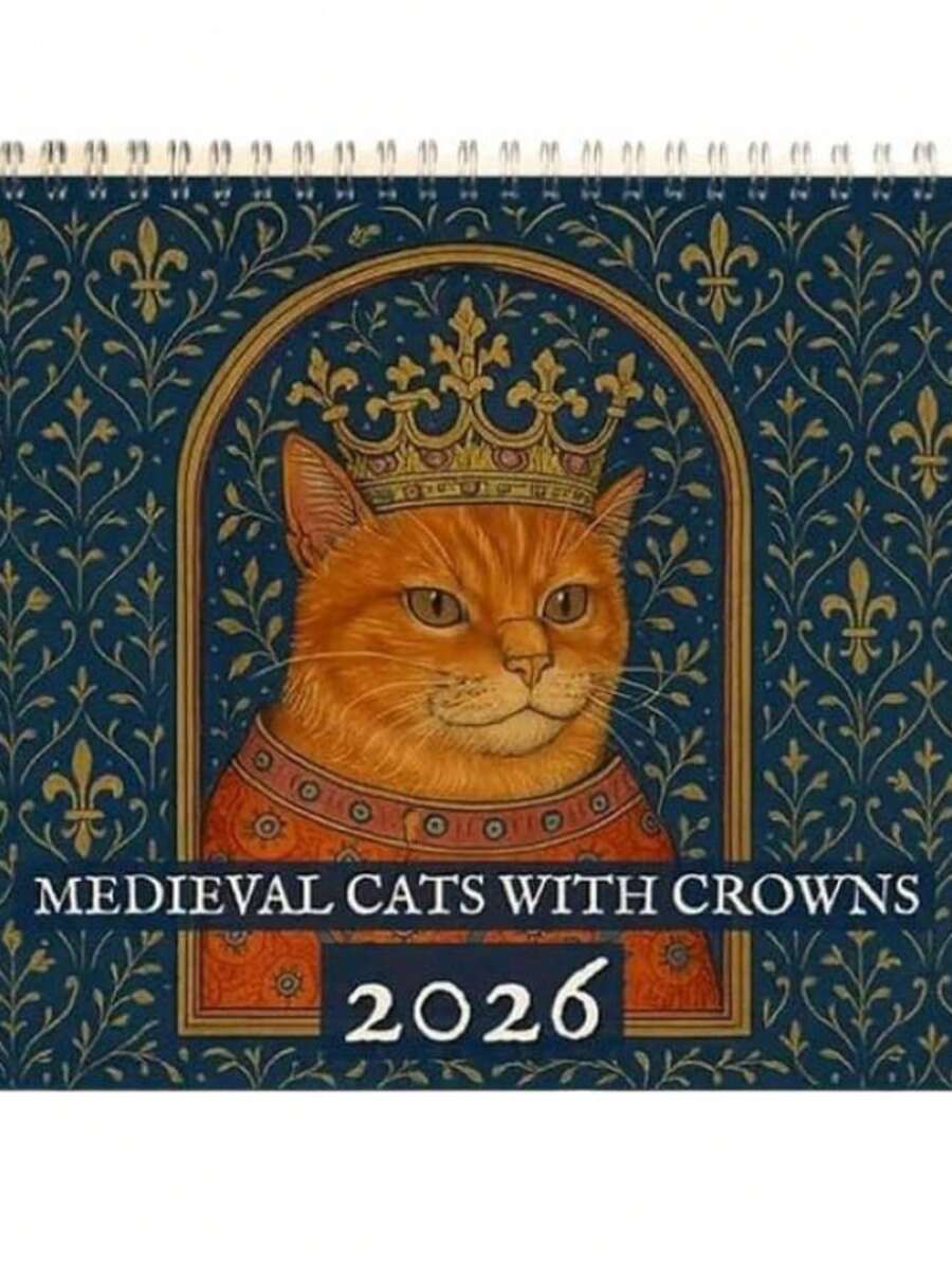 Medieval Cats With Crowns 2026 - Apricot - View 1
