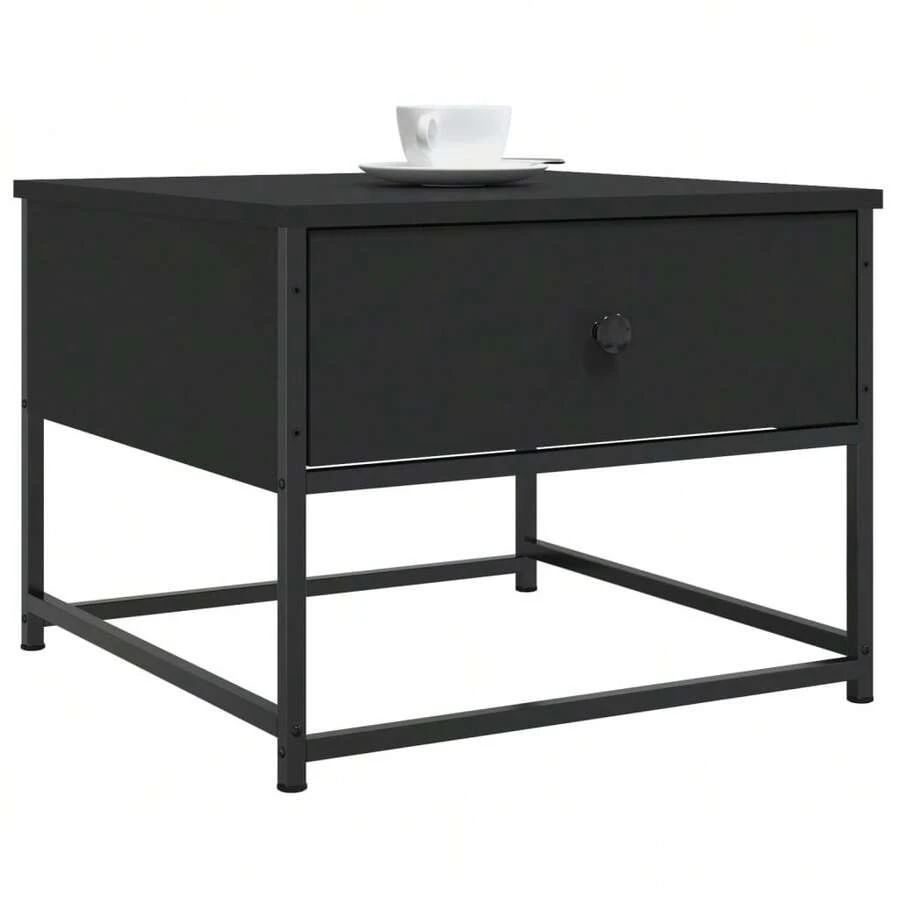 Tavolino da caffè vidaXL nero 51x51x40 cm Materiale a base di legno - nero - Visualizzare 1