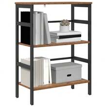 Libreria vidaXL in legno riciclato, 60 x 29,5 x 81 cm, materiale a base di legno. - Castano - Visualizzare 1