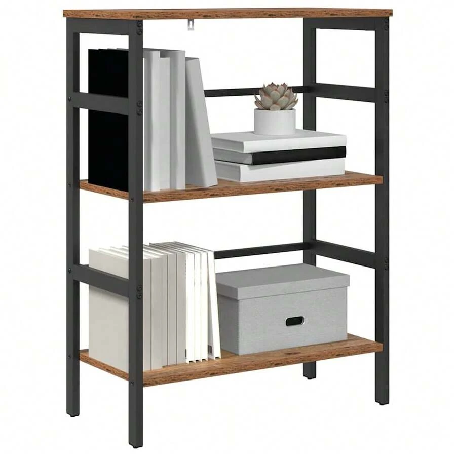 Libreria vidaXL in legno riciclato, 60 x 29,5 x 81 cm, materiale a base di legno. - Castano - Visualizzare 1