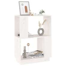 vidaXL Bücherregal/Raumteiler Weiß 51x25x70 cm Massivholz Kiefer - Weiss - Übersicht 1