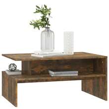 Tavolino da caffè vidaXL in rovere affumicato, 90x60x42,5 cm, in legno composito. - Castano - Visualizzare 6