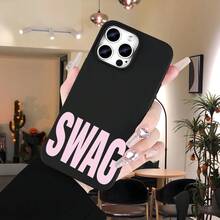 Pink SWAG Urban Aesthetic Simple Phone Case For  17Promax/17Pro/Air/17 Anti-Slip  Design, Anti-Drop And Scratch All-Inclusive Protective Case, Compatible  16/15/14/13/12/11 Promax/Pro/Plus/X Unisex, Shock Protective Case, Anti-Slip Grip, Fashion Protective Case, Streamlined Design, UV Printing, Durable Material, Men's Only YOUR-BELOVED-PHONE Christmas Gifts Christmas Gifts, New Year Gifts, Valentine's Day Gifts - 黑色 - 查看 4