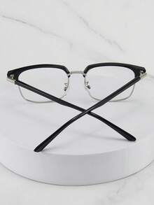 1 par de gafas ligeras con montura metálica a media, accesorio de moda para uso diario - transparente - Ver 9