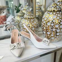 Show Show Women's Slingback Pump With Medium Heel, Pointed Toe, And Bow, 8 Cm Heel - 納帕關閉 - 查看 3