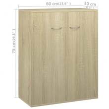 Aparador vidaXL Sonoma Roble 60x30x75 cm Material a base de madera - Marrón - Ver 7