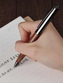 1pc Premium Minimalist Ballpoint Pen - Smooth Writing/Luxury Business Gift Pen/Ideal Signature Pen For Male & Female Calligraphy Enthusiasts/0.5mm Smooth Business Pen With Refillable Cartridge - Multicolor - View 8