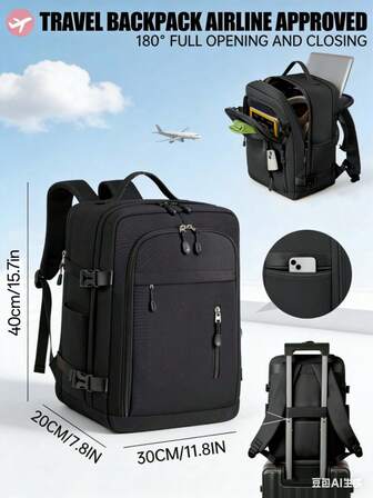 Myco Viz Air Cabin Size 40x30x20cm Convertible Carry-On Luggage/Boarding Bag/Airline Backpack For Short Trips, Fits Under Seat Easily, Holds 14-Inch Laptop, Portable, Unisex Solid Color, Travel/Trolley/Cabin Approved Tsa Backpack For Plane, School Bag Travel Bags