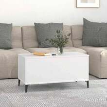 Table basse vidaXL blanche 90 x 44,5 x 45 cm, matériau à base de bois - Blanc - Voir 2
