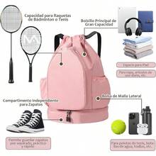 R-la Tenis B de Cuerdas con Compartimento de Zapatos la para Raqus de Tenis para 2 Palas la para Pa para Raqus Bádminton Squas Pickleball Pelotas - Rosa - Ver 4