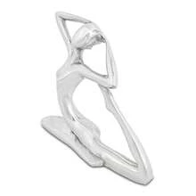 MX   Adorno Mujer Yoga en Pewter Artesanía en Aluminio Escultura Elegante Hecho a Mano Decoración para casa u Oficina Excelente Regalo Alamos Pewter - Plateado - Ver 3