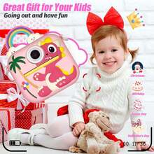 Kids Instant Print Camera, Dinosaur Pattern, 2.4" Screen, Support Storage Card, Instant Print Toy, Perfect Birthday And Christmas Gift For Children Aged 3-12 - Multicolor - View 5