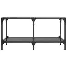 Mesa de centro vidaXL con tablero de cristal, negra, 78,5x40x40 cm, acero - Negro - Ver 5