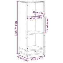 Libreria vidaXL in rovere affumicato, 40x35x107,5 cm, realizzata in legno. - Castano - Visualizzare 9