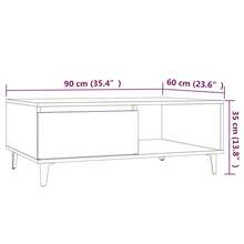 Tavolino da caffè vidaXL grigio Sonoma 90x60x35 cm Materiale a base di legno - Grigio - Visualizzare 3