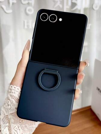 1 件时尚简约亲肤 PC 材质纯色环元素折叠手机壳，可保护和防止掉落：SamsungGalaxy Zflip 5/Zflip 6/Zflip 7/OPPO Find N3 Flip/OPO Find N2 Flip/Razr 50 Ultra/Razr 60 Ultra/Razr 60/Razr 50/XiaomiMIX Flip/Vivo X Flip 防水防震防摔防刮