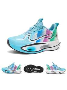 男士专业马拉松跑鞋，碳板缓震鞋底，轻便透气缓震竞速跑鞋 - 白色 - 查看 13