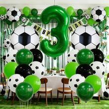 23pcs Football Themed Birthday Party Decoration Set, 32-Inch Green Number Balloons, Foil Balloon Kit For Anniversary Celebration, Match Day Party Decor, No Power Required - Multicolor - View 13