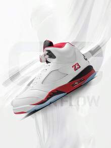 Nike Air Jordan 5 Retro Fire Red Black Tongue (2025)– Men's Lifestyle Sneakers – Shoes For Man -Vintage-Spring & Summer-Inspired Running Shoes, Shock-Absorbing Comfort, Gym To Streetwear Casual Wear-Easter Gift–HQ7978 101 - White/Fire Red/Black - 查看 1
